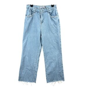 Plie Jeans Womens Size 14 Wide Leg Raw Hem Denim Y2K High Rise‎ Grunge 90s